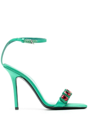The Attico 115mm crystal-embellished sandals - Green
