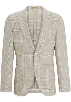 BOSS plaid cupro blazer - Neutrals