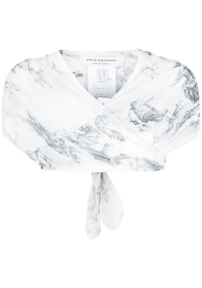 Philosophy Di Lorenzo Serafini graphic-print crop top - White