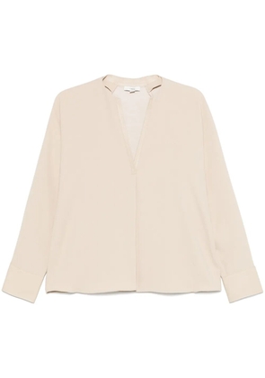 Vince faux leather-trim blouse - Neutrals