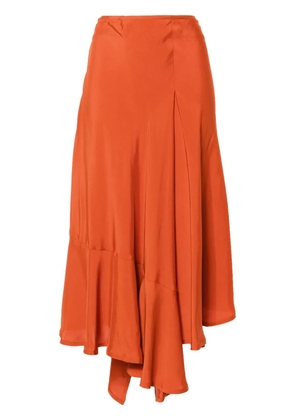 colville pleat-detailing asymmetric skirt - Orange
