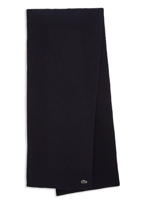 Lacoste ribbed-knit wool scarf - Blue