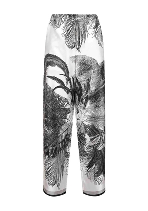 The Attico feather-print palazzo pants - White