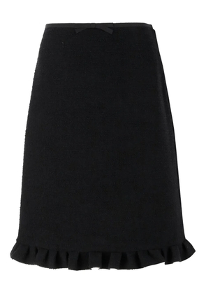 Valentino Garavani ruffled tweed skirt - Black