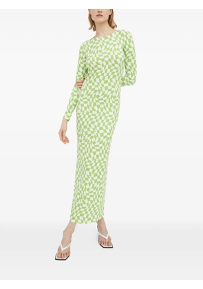 Résumé open-back checkd midi dress - Green