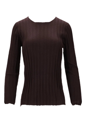 La-Rose ribbed round-neck top - Brown