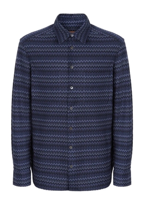 Missoni chevron-pattern cotton shirt - Blue