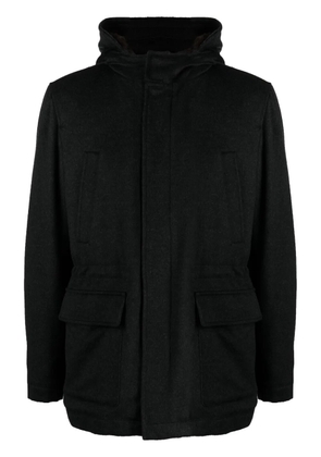 Corneliani hooded virgin wool jacket - Black