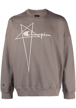 Rick Owens X Champion embroidered-logo organic-cotton jumper - Neutrals