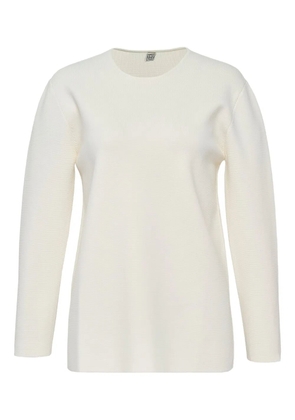 TOTEME crew-neck long-sleeve sweater - White