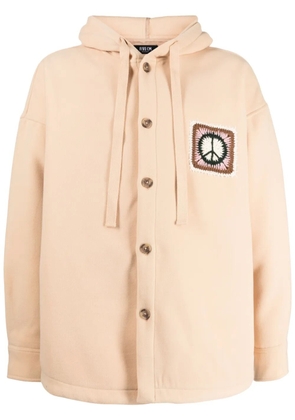 FIVE CM crochet-detail buttoned-up hoodie - Orange