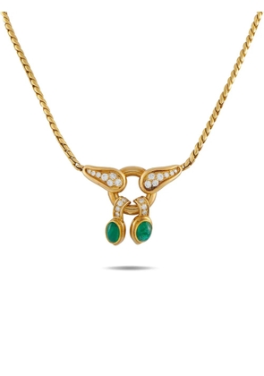 René Boivin pendant-detail diamond and emerald necklace - Gold