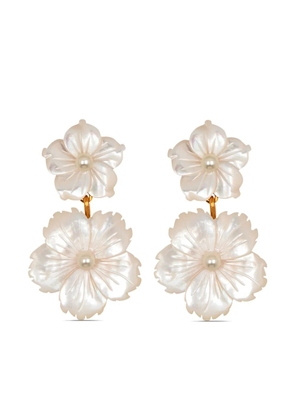Jennifer Behr Tibby floral drop earrings - Neutrals