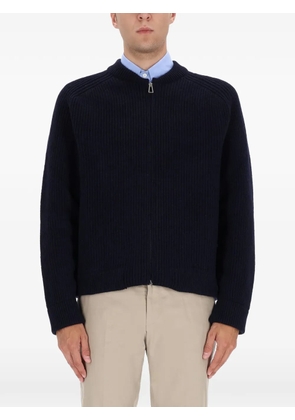 PS Paul Smith zip-up ribbed cardigan - Blue
