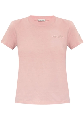 Moncler logo-patch cotton T-shirt - Pink