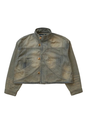 NAMESAKE striped fox denim jacket - Blue