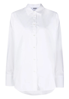 MSGM embroidered-logo cotton shirt - White