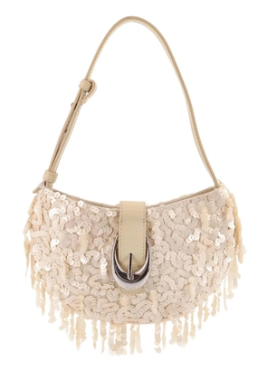 STAUD Alana sequinned shoulder bag - Neutrals