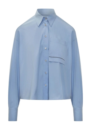 Brunello Cucinelli pocket-patch shirt - Blue