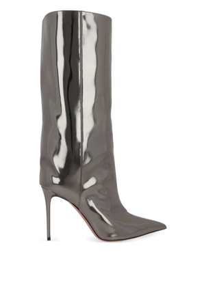 Amina Muaddi 95mm Fiona boots - Silver