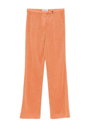 Miu Miu lurex pressed-crease trousers - Orange