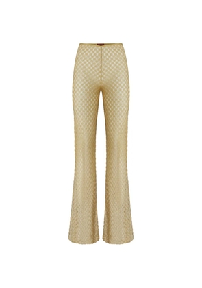 Missoni pattern knitted beach pants - Gold