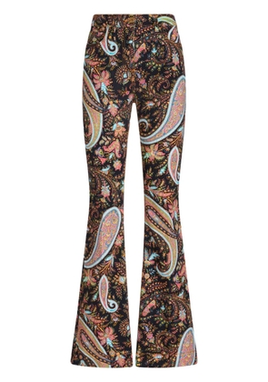 ETRO paisley-print flared trousers - Black