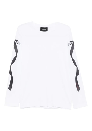 Simone Rocha ribbon bow-print long-sleevesT-shirt - White