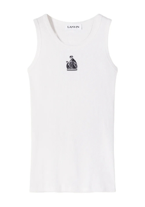 Lanvin embroidery-logo tank top - White