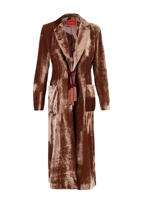 La DoubleJ tassel-detail velvet coat - Brown