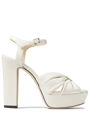Jimmy Choo Heloise 120mm leather sandals - White