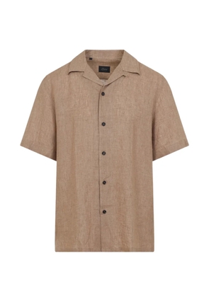 Brioni short-sleeve linen shirt - Neutrals