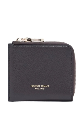 Giorgio Armani logo-stamp leather wallet - Brown