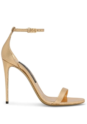 Dolce & Gabbana 105mm Keira leather sandals - Gold