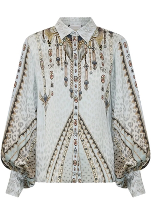 Camilla split sleeve blouse - Grey