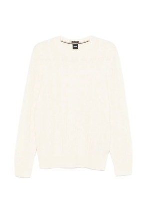 BOSS cable-knit crew-neck sweater - Neutrals