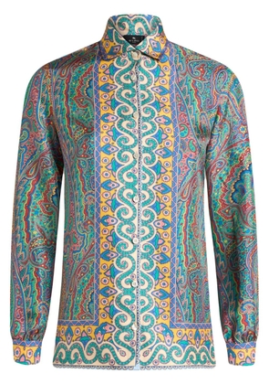 ETRO paisley-print silk shirt - Green