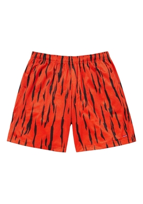 Supreme tiger-stripe mesh shorts - Red