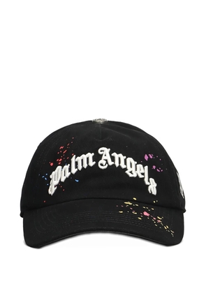 Palm Angels logo-embroidered splatter cap - Black