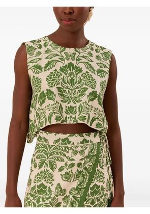 FARM Rio Delicate Tapestry-print top - Neutrals