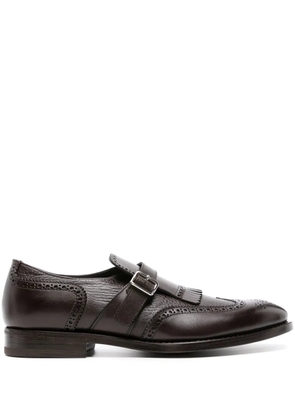 Henderson Baracco perforated-detailing leather monk shoes - Brown