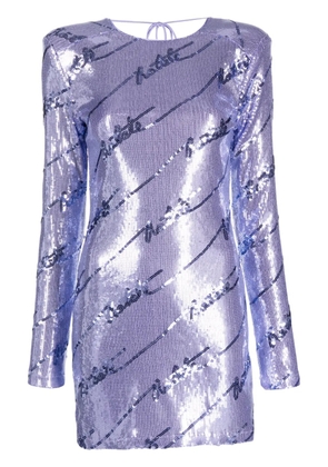 ROTATE BIRGER CHRISTENSEN logo-embellished sequin minidress - Purple