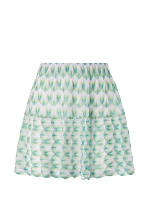 Missoni pleated geometric-pattern mini skirt - White