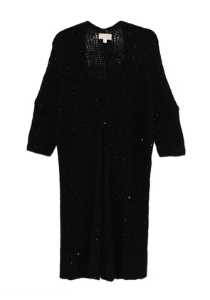 120% Lino sequin-embellished cardigan - Black