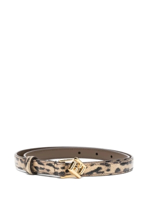 FENDI leopard-print leather belt - Neutrals