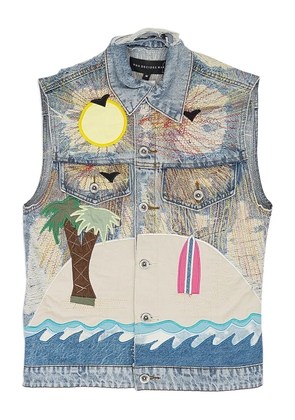 Who Decides War appliqué-detail vest - Blue