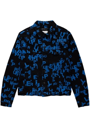 Purple Brand logo-print denim jacket - Blue