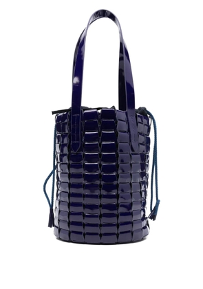 DRAGON DIFFUSION patent leather woven bucket bag - Purple