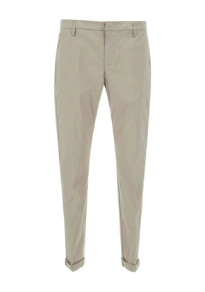 DONDUP turn-up cotton-blend tapered trousers - Neutrals