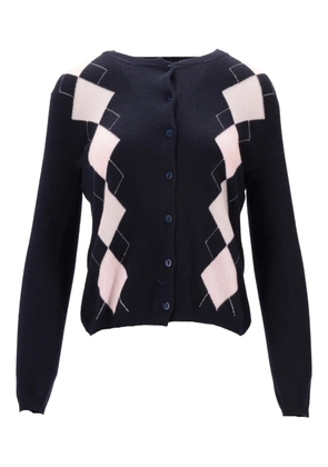 LA ROSE diamond-pattern cardigan - Blue